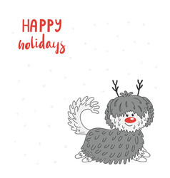 Cute Dog Winter Holidays Greeting Card