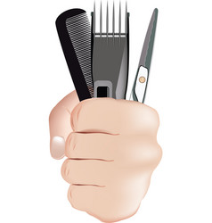 Male Hand Clutching Barber Equipment