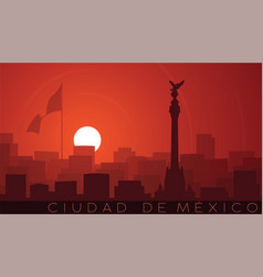 Mexico City Low Sun Skyline Scene