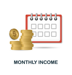 Monthly Income Icon 3d From Economic Collection