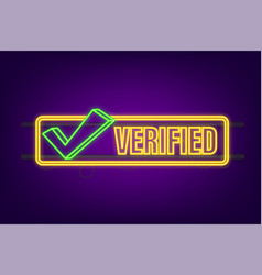 Verified Square Grunge Checkmark Neon Icon