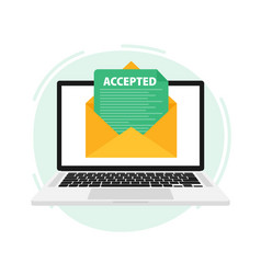 Letter With Text Accepted On Laptop Screen Email