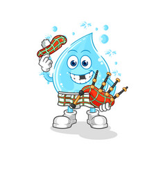 Soda Water Scottish With Bagpipes Cartoon