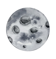 Watercolor Gray Planet Space