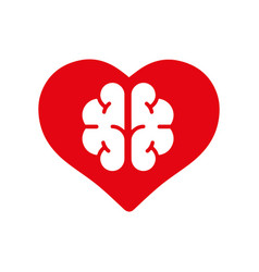 Brain And Heart Isolated On A Whit Background