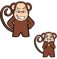 Crying Standing Monkey Cartoon Expressions Pack