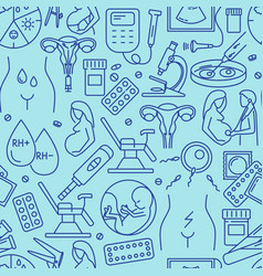 Gynecology Seamless Pattern In Line Style