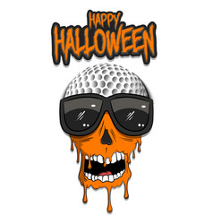 Happy Halloween Golf Ball With Skull