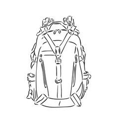 Military Backpack Outline Drawing Very Detailed