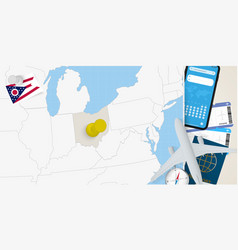 Travel To Ohio Concept Map With Pin On Map