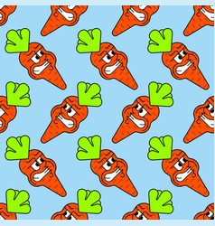 Angry Carrot Pattern Seamless Evil Vegetable