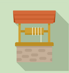 Artesian Water Well Icon Flat Style