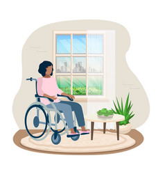 Girl In A Wheelchair Looking Out Window