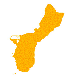 Golden Map Of Guam Island