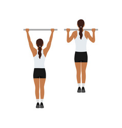 Woman Doing Pull Up Exercise Flat