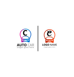 Abstract Car Logo On Letter C Sign Symbol