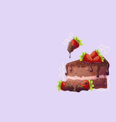 Chocolate Cake And Covered Strawberries