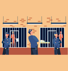 Criminals And Guards In State Prison