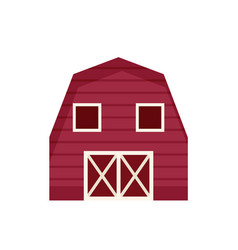 Farm Barn Icon Flat Eco Farming