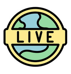 Global Live Stream Icon Color Outline