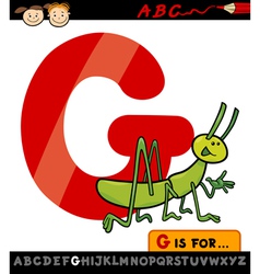 Letter g with guitar cartoon Royalty Free Vector Image