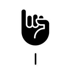 Letter I In American Sign Language Black Glyph