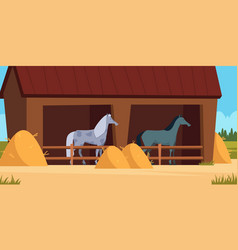 Barn and farm animals Royalty Free Vector Image