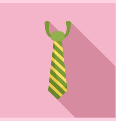 Textile Striped Tie Icon Flat Fabric