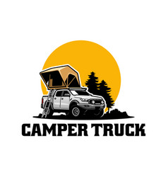 Camper Truck With Roof Top Tent Logo