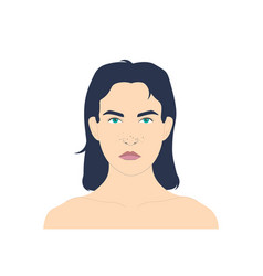 Cosmetic Face Care Sad Woman With Black Dots On