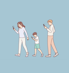 Family With Kid Addicted To Smartphones