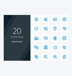 20 Sweet And Candy Blue Color Icon For