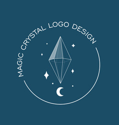 Crystal Gem And Moon Outline Logo