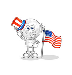 Golf Head Uncle Sam Character Cartoon Mascot