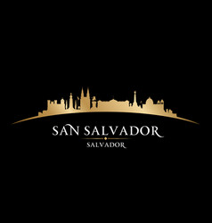 San Salvador City Silhouette Black Background