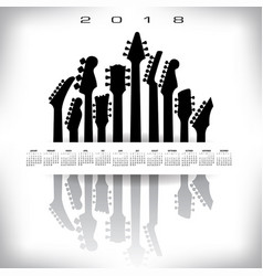 2018 Calendar With A Whitespace Musical Banner