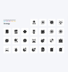 25 Strategy Solid Glyph Icon Pack Icons