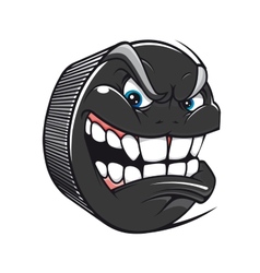 Hockey Puck With An Evil Toothy Grin