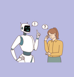 Robot Help With Solution To Confused Woman