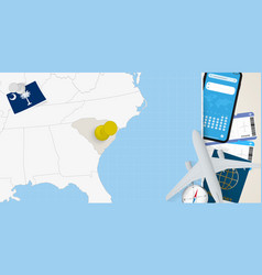 Travel To South Carolina Concept Map With Pin