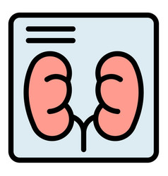 Human Kidney Examination Icon Flat