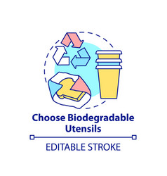 Choose Biodegradable Utensils Concept Icon