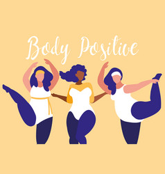 Group Of Big Women Exercising Body Positive Power