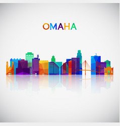 Omaha Skyline Silhouette In Colorful Geometric