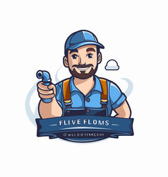 Plumber With Wrench Isolated On A White Background