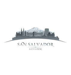 San Salvador City Silhouette White Background