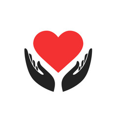 Hands Holding Heart Art Icon And Medical Symbol