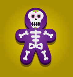 Skull Shape Gingerbread Cookie With Icing Topping