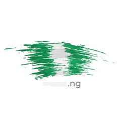 Nigeria Flag Brush Strokes Grunge Stripes Colors