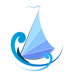 Sailboat On Blue Waves